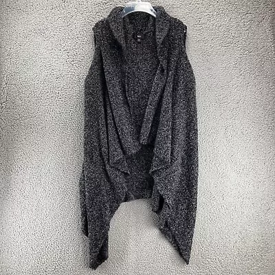 Mossimo Sleeveless Waterfall Cardigan Sweater Size M Open Front Gray Chunky Knit • $16