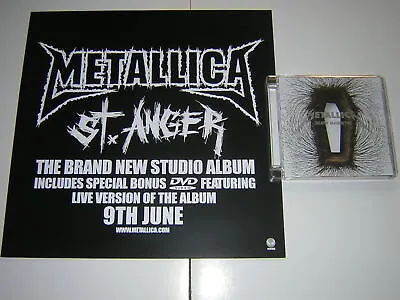 METALLICA CD ALBUM (DIE-CUT INLAY) - DEATH MAGNETIC + PROMOTIONAL 12 X12  CARD • £5.95