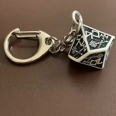 D% - Dice Keyring - Q Workshop - Dwarven - White And Black - D&D - Game Master • £1.99