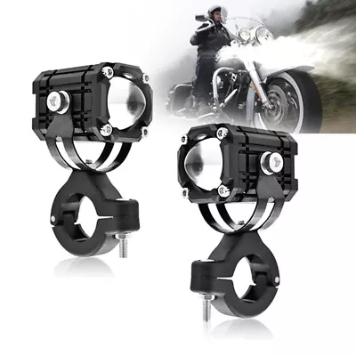 Pair LED Motorcycle Headlight Yellow White Red Spot Light Driving Fog Lamp ATV • $15.62