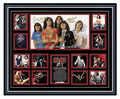 Acdc Bon Scott Angus Young Signed Poster Limited Edition Framed Memorabilia • $129.99