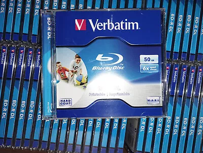 Verbatim 50GB 6x BD-R DL Printable Recordable Blu-ray Discs│5 Pack Jewel Case • £25