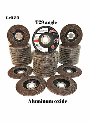 250 Pack 80 Grit Aluminum Oxide FLAP DISC SANDING GRINDING 4-1/2  X 7/8  Angle • $13.75