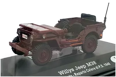 Altaya 1/43 Scale 3424C - 1948 Willys Jeep M38 (Italy Polizia) Maroon • $31.07