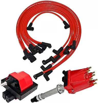 85 99 Chevy GMC TBI Distributor 8mm Spark Plug Wires E-Core Ignition Coil Set • $109.99