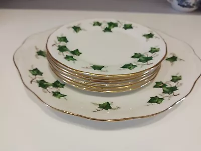 Colclough Ivy Leaf Sandwich Plate & 6 X Side Plates Very Good Condition • £10