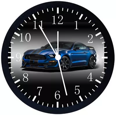 Mustang Black Frame Wall Clock Nice For Decor Or Gifts E350 • $19.95