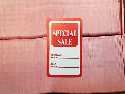 100 Red White Special Sale Coupon Merchandise Price Tags Large Unstrung Label • $7.79