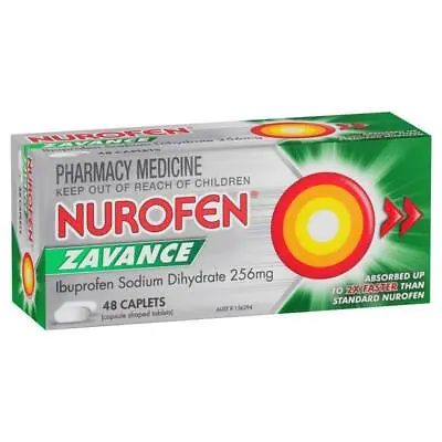 $24.95 • Buy Nurofen Zavance Fast Pain Relief Absorbed Up To 2x Faster 256mg 48 Caplets