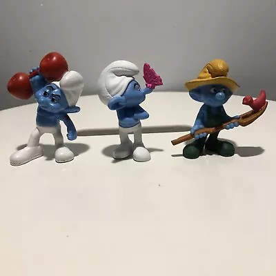 Smurf Figures Hefty Grouchy Farmer McDonalds 2011 • $1