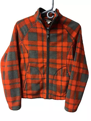 Merona Women's XS Long Sleeve Fleece Full Zip 2 Pocket Jacket Red And Gray Plaid • $12.50