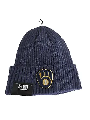 Milwaukee Brewers New Era MLB Core Classics Blue Beanie • $27.99