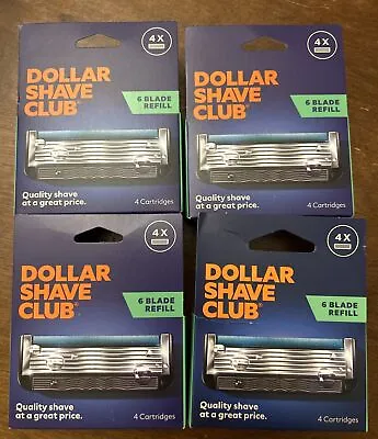 Lot Of 4 Dollar Shave Club 4 Cartridge Razor 6 Blade Refill New • $42.14