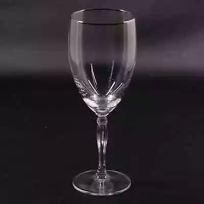 Noritake Allaire Platinum Trim Crystal 8 1/2 Ice Tea Goblet Glass Germany • $11