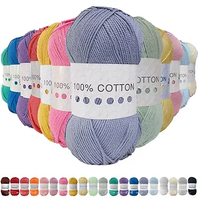 100% Cotton DK 100g Ball Natural Plant Based Fibre Cygnet Yarn Knitting Crochet • £5.50
