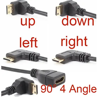 $1.99 • Buy 90Degree Up/down/left/right Angled Mini HDMI Male To HDMI Adapter Female Cable