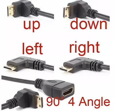 90Degree Up/down/left/right Angled Mini HDMI Male To HDMI Adapter Female Cable • $1.99