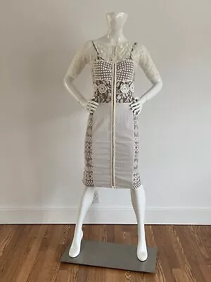 Beguile By Byron Lars Carissima White Crochet Lace Dress Size 4 • $65