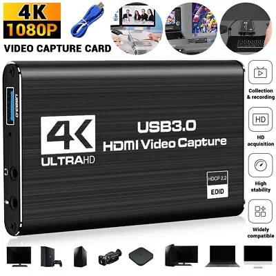 4K Audio Video Capture Card USB 3.0 HDMI Video Capture Device Full HD Recording • $17.89