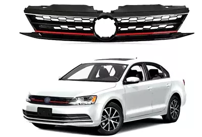 For 2015 2016 2017 VW Volkswagen Jetta Black Front Honeycomb Grille W/Red Trim • $44.99
