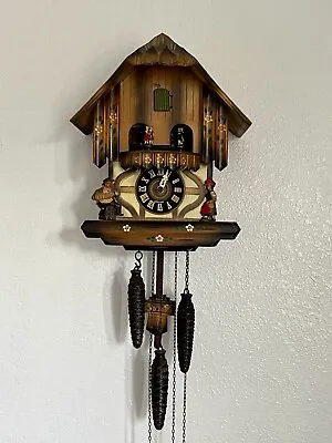 Vintage E.SCHMECKENBECHER Dancing Couples Cuckoo Clock GERMANY Musical/Works** • £270.73