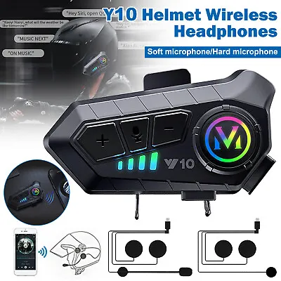 Motorcycle Helmet Headset Bluetooth 5.3 Wireless Motorbike Waterproof Headphone • $21.99