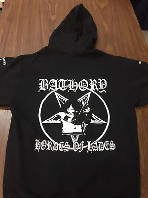 Bathory Zip Up Hoodie Darkthrone Venom Celtic Frost Mercyful Fate Black Metal • $32