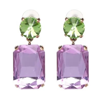 Zara Lilac Rhinestone  Earrings • £7.50
