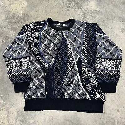 Coogi Style Sweater Mens Large Vintage 90s 3D Knit Alan Stuart USA Biggie Cosby • $50
