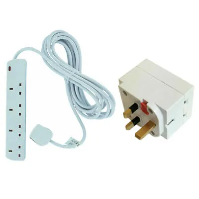 £4.95 • Buy UK Extension Lead Cable Electric Mains Power 4 Gang Way 2m 3m 5m 10m Plug Socket