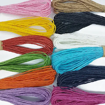 10 Metre Roll Of Paper Raffia Cord Craft Twine Rope String Craft DIY Scrapbook • £8.09