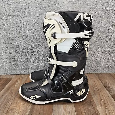 Alpinestars Tech 10 Men's 13 Black/White Motorcycle Riding Boots MX Motocross • $299.99