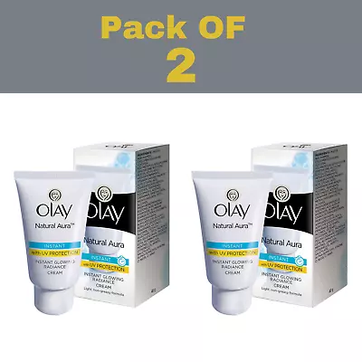 2X Olay Natural Aura Day Cream With SPF 15 For Glowing Radiance Skin Cream 40g • $32.01
