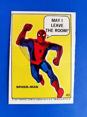 1967 Philadelphia Gum Marvel Super Heroes Stickers #43 - Spider-Man • $24.95