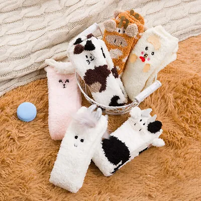 £9.95 • Buy 2Pair 3D Animal Ladies Winter Warm Soft Fluffy Lounge Slipper Floor Bed Sock