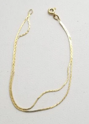 14K Yellow Gold 2 Strand 7  Bracelet Italy • £85.66