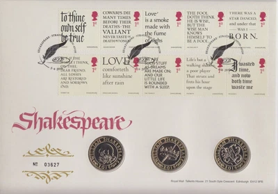 £10.56 • Buy £2 Coin Cover 2016 Shakespeare 3 X £2 Comedies Tragedies History FDC PNC Auction
