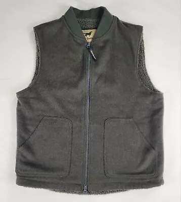 Red Wing Irish Setter Full Zip Fleece Lined Green Wool Vest Mens Medium • $35