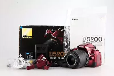 Nikon D5200 24.1MP DX Format Digital SLR Camera 18-55 VR Lens Kit Red Ver. JAPAN • $610.87