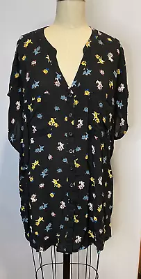 Torrid Disney Aristocats AOP Dolman Blouse Black Plus 2 Marie Toulouse Berlioz • $45