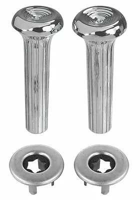 RestoParts Ribbed Chrome Door Lock Knob Set 1968-1973 GTO Chevelle 442 Skylark • $47.84