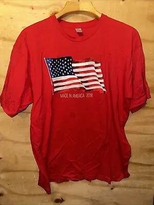 Men's T-shirt  Made In America 2018  Sz XL (46/48) American Flag Graphic Red SS • $12.50