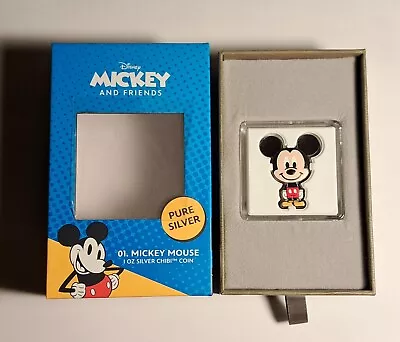 2021 Niue Mickey Mouse Disney Chibi 1 Oz .999 Fine Silver 2 Dollar Coin Box Coa • $89