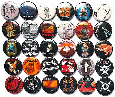 METALLICA Button Badges Pins Master Of Puppets Creeping Death Whiplash Lot Of 30 • $24.05