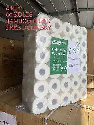 FREE DELIVERY Wholesale 4ply Bamboo Fibre Toilet Paper 60 Rolls • $45