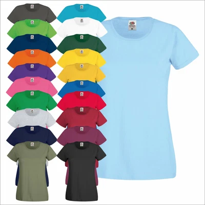 £6.18 • Buy FOTL Ladies Original T-Shirt Plain Casual Tee Shirt Summer Top Round Neck S-2XL