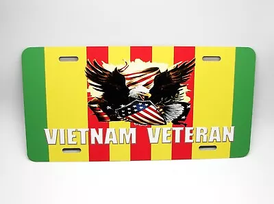 Vietnam War Veteran Ribbon American Flag Bald Eagle Metal Car License Plate • $14.95