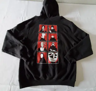 Naruto Shippuden Hoodie Adult's M Akatsuki Black Double Sided Itachi Uchiha • $20.80