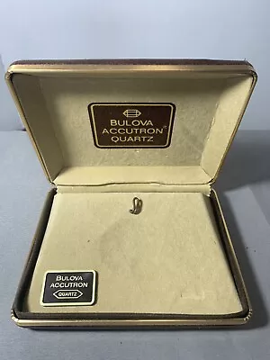 Vintage Empty Bulova Accutron Quartz Pocket Watch Box. Brown With Cream Velvet • $7.99