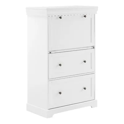 Pemberly Row 2-Drawer Traditional Wood Secretary Desk In White • $477.52